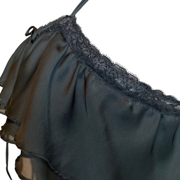 Lanvin Paris New York Black Crinkle Dress MIDI Fits Small Medium Sleeveless - Picture 7 of 16